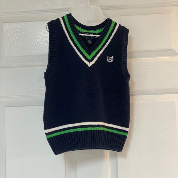 Chaps Boys Navy Sweater Vest Size 5 - Picture 1 of 4